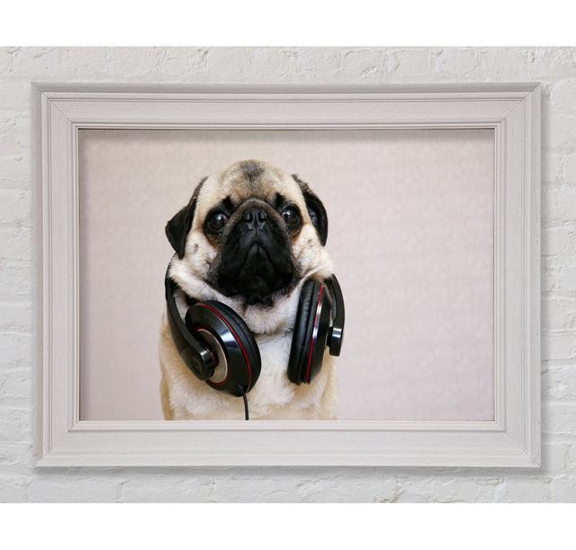 Cool Pug Wearing Headphones - Print Rosalind Wheeler Size: 100cm H x 141.4cm W x 8cm on Productcaster.