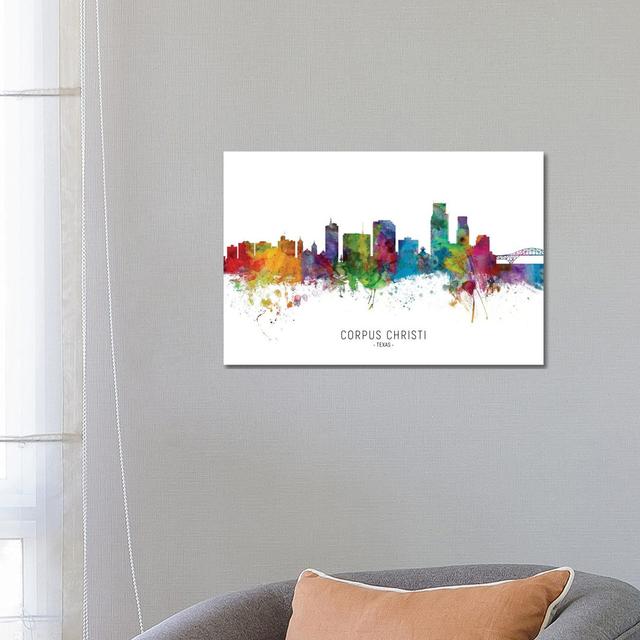 Corpus Christi Texas Skyline by Michael Tompsett - Wrapped Canvas Painting ClassicLiving Size: 45.72cm H x 66.04cm W x 3.81cm D on Productcaster.