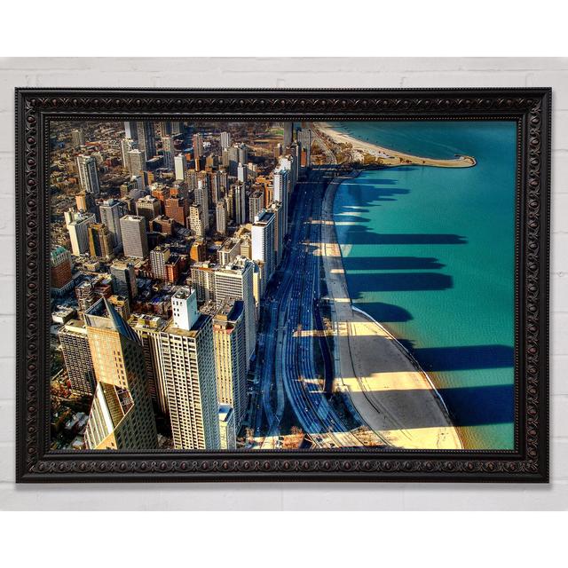 Chicago Beach Framed Print Ebern Designs Format: Black Framed Paper, Size: 42cm H x 59.7cm W x 3cm D on Productcaster.