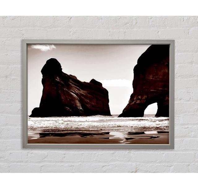 The Doorway To The Ocean Brown Framed Print Highland Dunes Size: 59.7cm H x 84.1cm W x 3.3cm D on Productcaster.