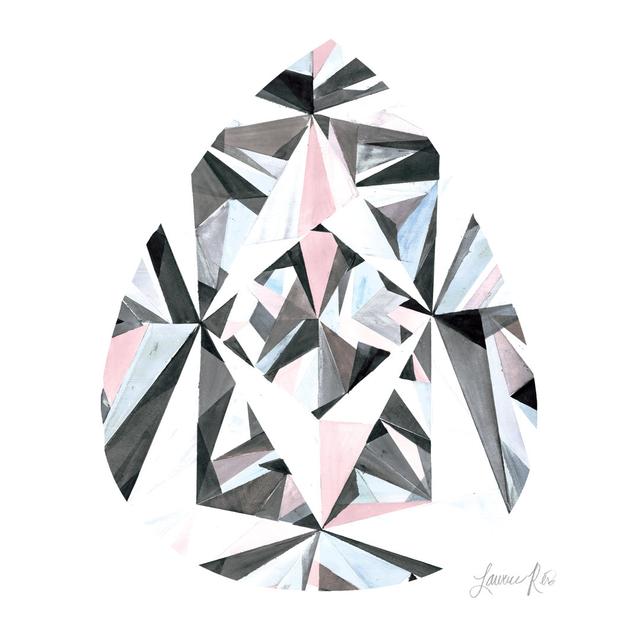 Blush Tear Diamond - Wrapped Canvas Print George Oliver Size: 76cm H x 76cm W x 3.8cm D on Productcaster.