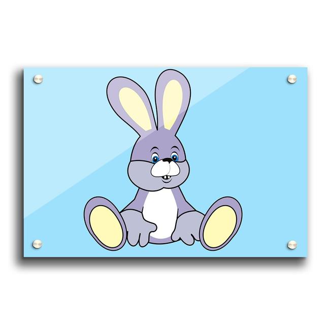 Rabbit Sitting Down Paper Print East Urban Home Size: 84.1cm H x 118.9cm W, Colour: Blue on Productcaster.