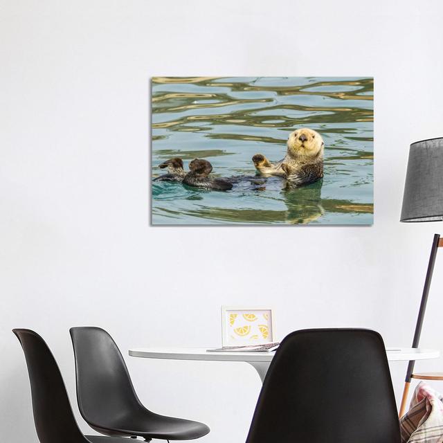 USA, California, San Luis Obispo. Sea Otter Waving. House of Hampton Size: 66.04cm H x 101.6cm W x 1.91cm D on Productcaster.