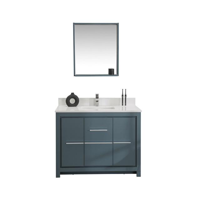 Ktherine 1050mm Single Vanity Ebern Designs Vanity Unit Colour: Blue on Productcaster.