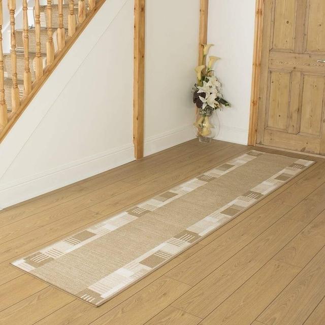 Bale Looped/Hooked Beige Hallway Runner Rug ClassicLiving Rug Size: Runner 390cm x 80cm on Productcaster.