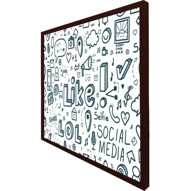 Social Media - Single Picture Frame Art Prints Happy Larry Size: 31cm H x 31cm W, Frame Option: Brown on Productcaster.