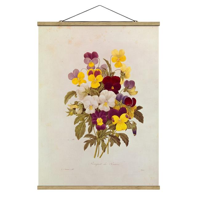 A Bunch of Pansies by Pierre-Joseph Redouté - Unframed Graphic Art August Grove Size: 133.5cm H x 100cm W x 0.3cm D on Productcaster.