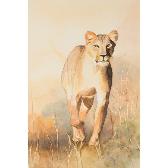 Lioness On The Prowl by M_D_A - Wrapped Canvas Painting Rosalind Wheeler Size: 76cm H x 51cm W x 3.8cm D on Productcaster.