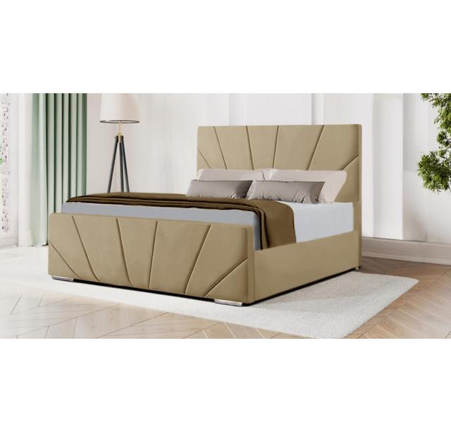 Damion Upholstered Storage Bed Canora Grey Size: Kingsize (5'), Colour: Mink on Productcaster.