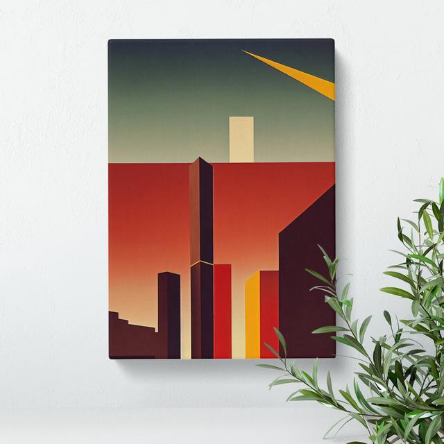 XC1022-1439X City Skyline Retro Art No.4 - Wrapped Canvas Graphic Art George Oliver Size: 50cm H x 35cm W x 3cm D on Productcaster.