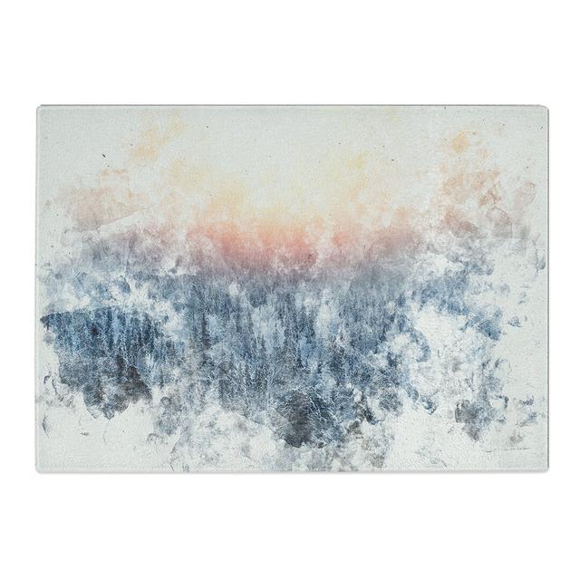 Tempered Glass Sun High over Winter a Forest Chopping Board East Urban Home Size: 20 cm x 28.5 cm on Productcaster.