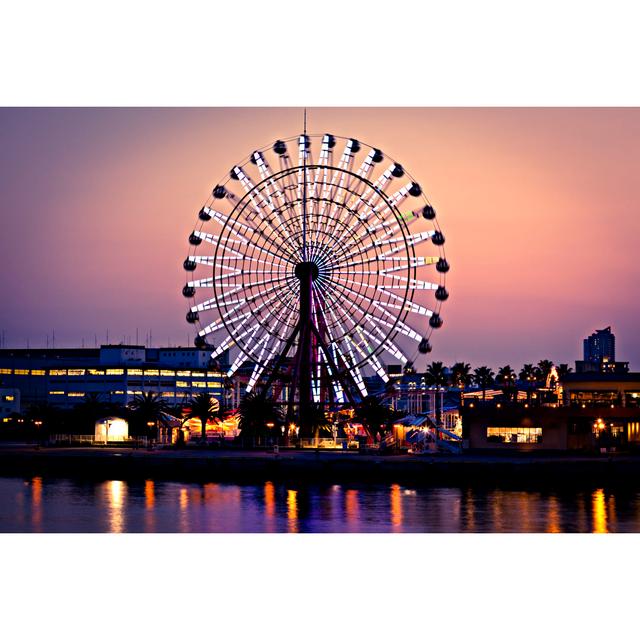 Ferris Wheel In Kobe - Wrapped Canvas Art Prints Latitude Run Size: 81cm H x 122cm W on Productcaster.