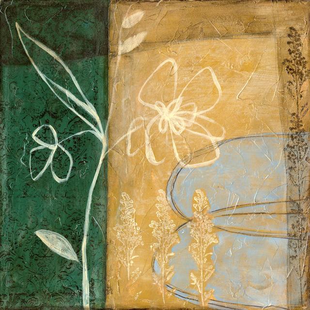 Small Pressed Wildflowers III by Jennifer Goldberger - Wrapped Canvas Art Prints Marlow Home Co. Colour: Mustard/Green, Size: 91cm H x 91cm W x 3.8cm on Productcaster.