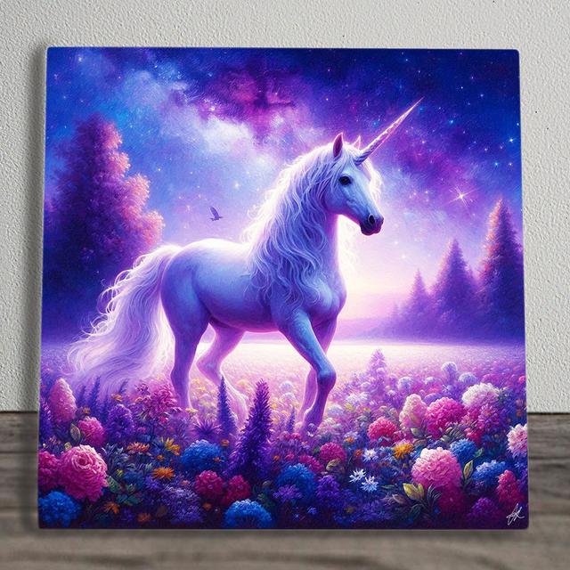 Galaxy Unicorn Spiritual Artwork On Ceramic Wall Art Picture Tile Fiesta Studios Limited on Productcaster.