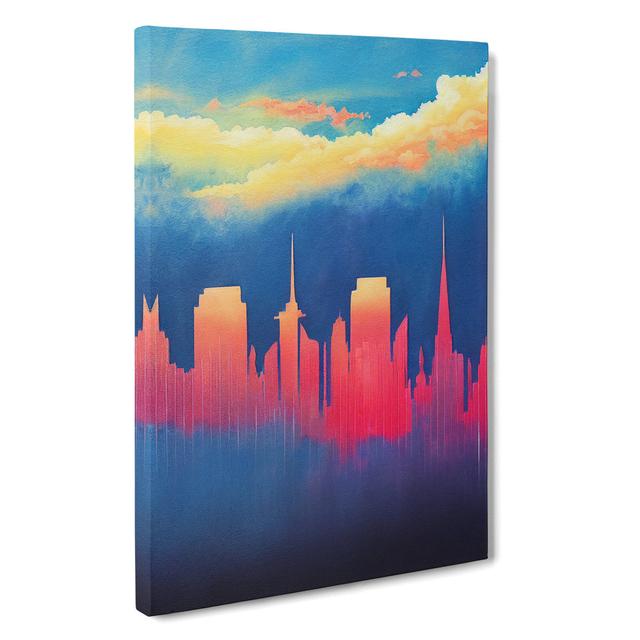 Paint Drip City Skyline No.7 Abstract - Wrapped Canvas Print Latitude Run Size: 60cm H x 40cm W x 3cm D on Productcaster.