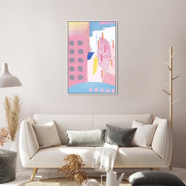 Abstract Contemporary Feminine Paint Strokes, Modern Pink And Blue - Painting on Canvas Oliver Gal Size: 76.2cm H x 50.8cm W x 4.45cm D, Format: White on Productcaster.