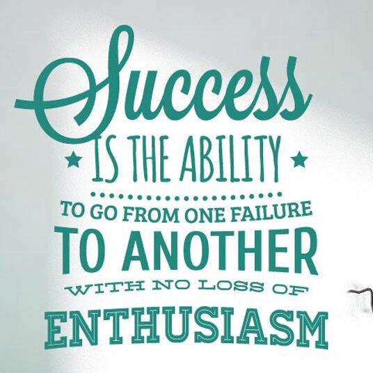 Success Is the Ability to Fail Wall Sticker East Urban Home Colour: Aqua Green on Productcaster.