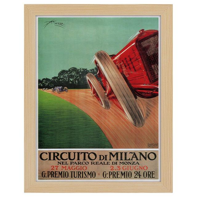 Leinwandbild Vintage Advertising Poster Circuito Di Milano Maturi Rahmen-Option: Braun on Productcaster.