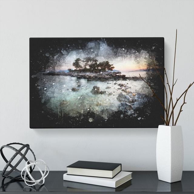 Rocky Island - Wrapped Canvas Painting East Urban Home Size: 40cm H x 60cm W x 3cm D on Productcaster.