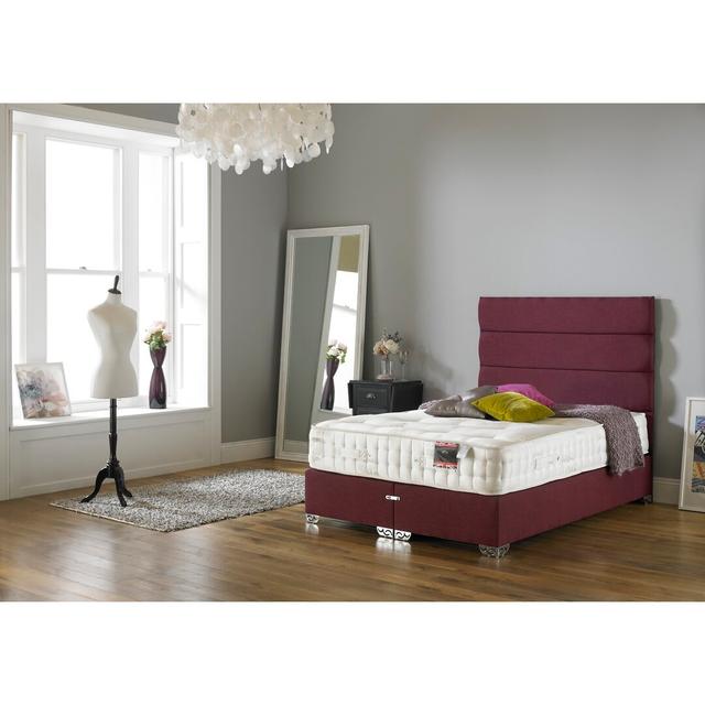 Arliss Pocketsprung Divan Bed Set Fairmont Park Colour: Plum Linen, Size: Small Double (4'), Storage Type: 4 Drawers on Productcaster.