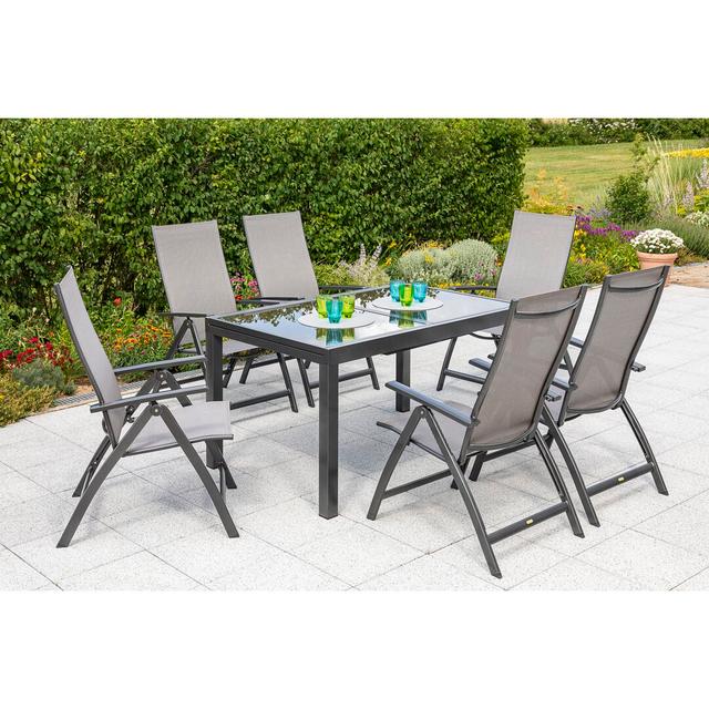 6-Sitzer Gartengarnitur Westphahl (Set of 7) Garten Living Format: 75 cm H x 180 cm B x 100 cm T on Productcaster.