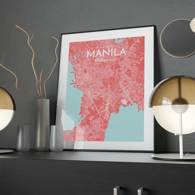 Manila City Map In Maritime - No Frame Print Borough Wharf Size: 24cm H x 18cm W x 0.05cm D on Productcaster.