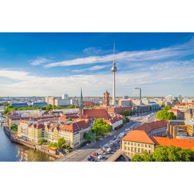 Berlin Skyline by Bluejayphoto - Wrapped Canvas Print Latitude Run Size: 30cm H x 46cm W on Productcaster.