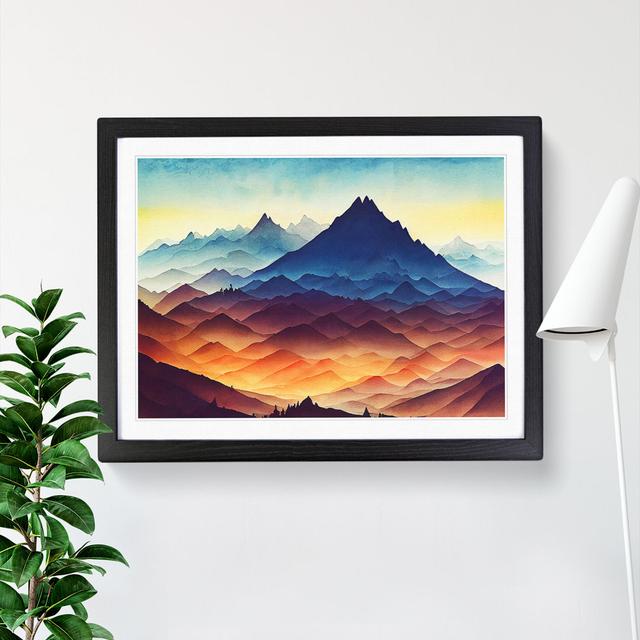 View of a Mountain Landscape Vol.3 - Picture Frame Painting Alpen Home Size: 25cm H x 34cm W x 2cm D, Frame Colour: Black on Productcaster.