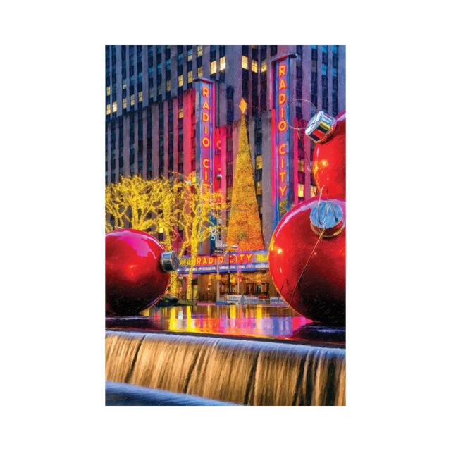 Christmas Decoration In New York City - Wrapped Canvas Print Latitude Run Size: 30.48cm H x 20.32cm W x 1.91cm D on Productcaster.