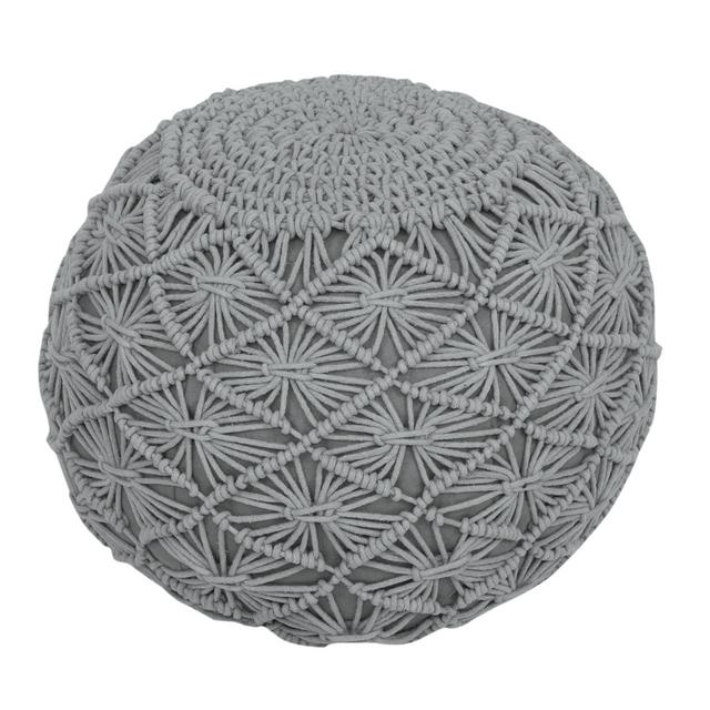 Cleek 47Cm Wide Round Pouf Ottoman World Menagerie Upholstery Colour: Silver on Productcaster.