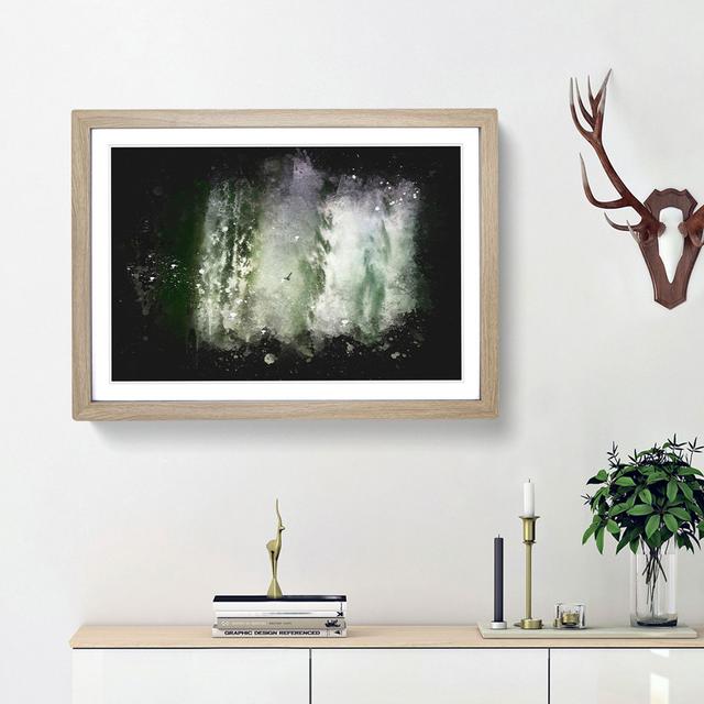 Bird Flying By The Waterfall - Single Picture Frame Print on MDF East Urban Home Size: 24cm H x 33cm W x 2cm D, Frame Option: Oak on Productcaster.