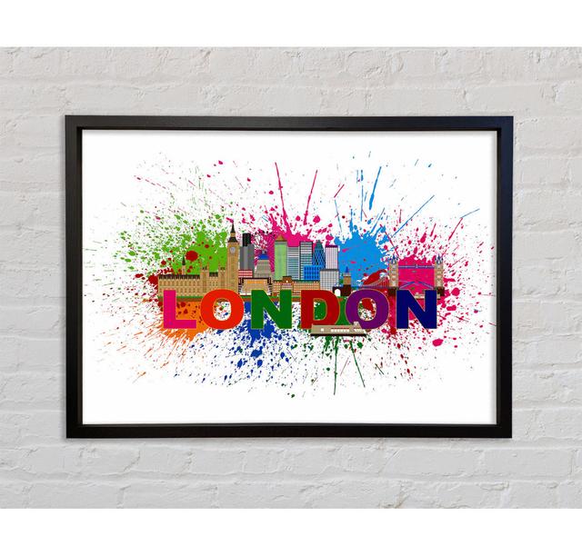 Rainbow London Splash 3 - Single Picture Frame Art Prints on Canvas Bright Star Size: 84.1cm H x 142.2cm W x 3.3cm D on Productcaster.