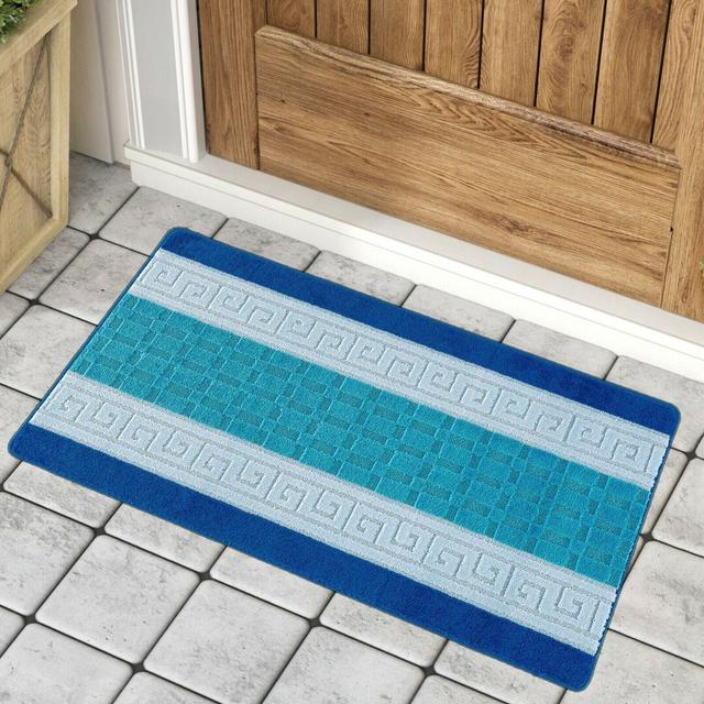 Gel Back Doormat Fairmont Park Colour: Blue, Mat Size: Rectangle 80 x 50cm on Productcaster.