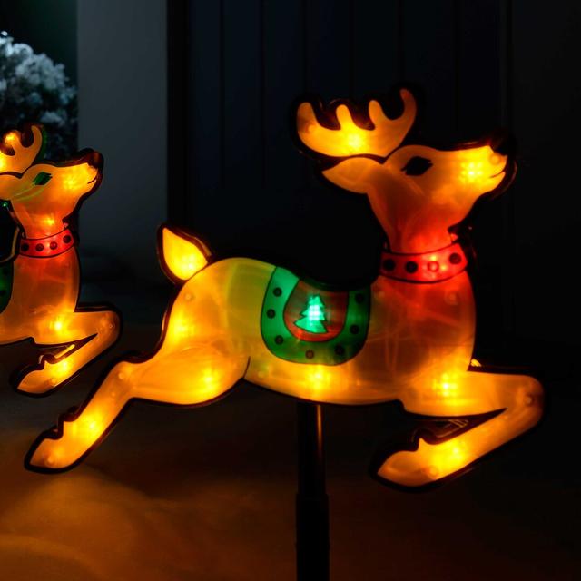 Reindeer Silhouette 11 Light LED Pathway Lights (Set of 4) The Seasonal Aisle on Productcaster.