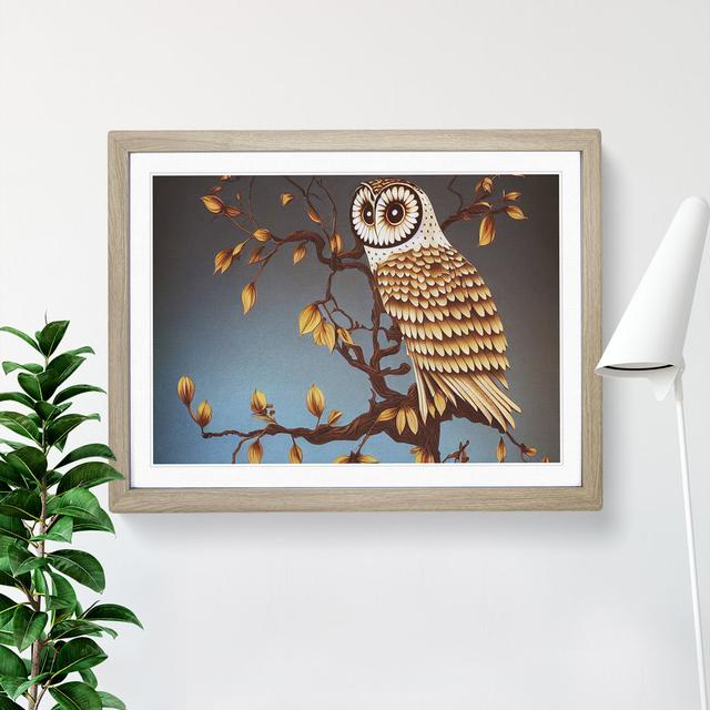 Owl Deco Style - Single Picture Frame Print Alpen Home Frame Colour: Oak, Size: 46cm H x 64cm W x 2cm D on Productcaster.