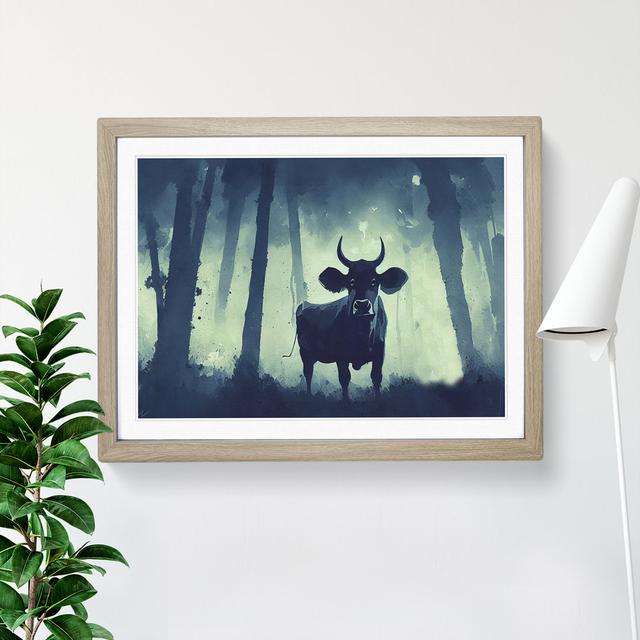 Cow Art Painting Vol.1 - Single Picture Frame Painting Brambly Cottage Size: 25cm H x 34cm W x 2cm D, Frame Colour: Oak on Productcaster.