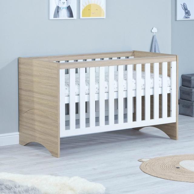 Veni Cot Bed BabyMore Colour: White Oak, Drawer Included: No on Productcaster.