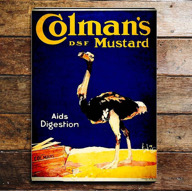 Colmans Mustard Ostrich Metal Wall Décor East Urban Home Size: 20cm H x 15cm W on Productcaster.