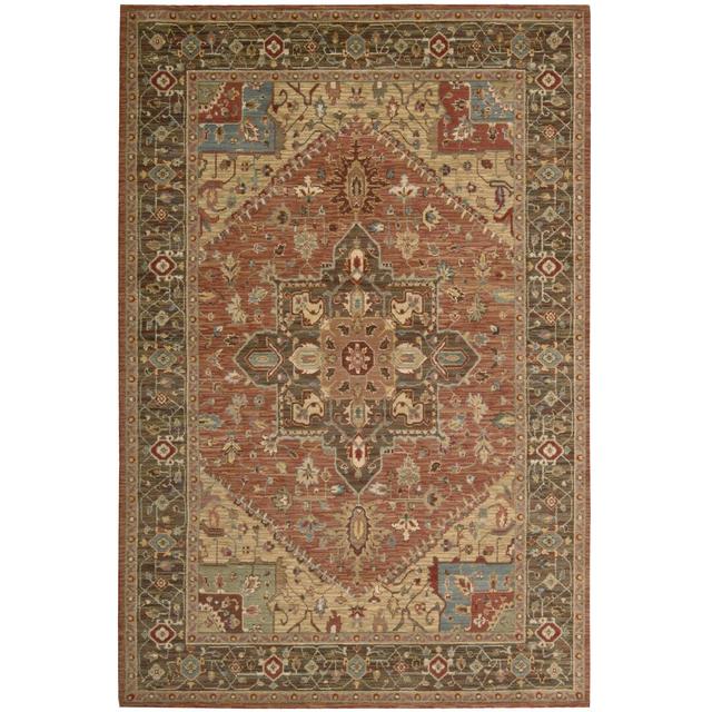 Bardwell Tufted Wool Cinnamon Rust/ Meadow Green/Turquoise Rug Astoria Grand Rug Size: Rectangle 76 x 130cm on Productcaster.