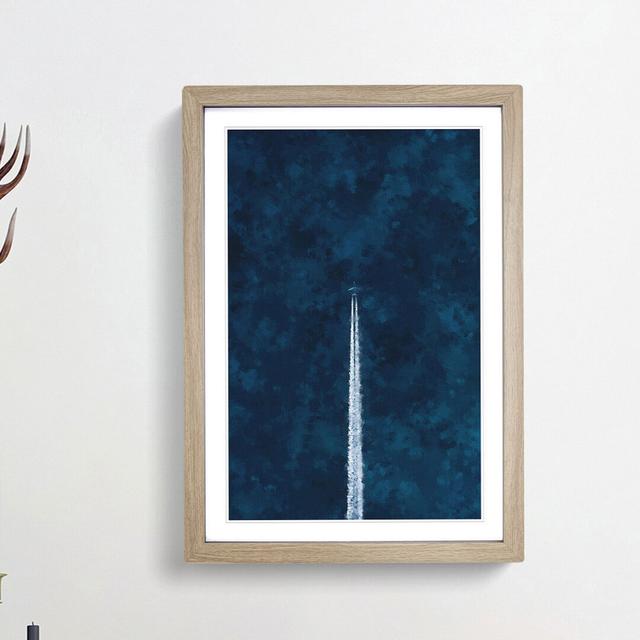 Contrails from the Airplane - Picture Frame Painting Print East Urban Home Frame Option: Oak Framed, Size: 33cm H x 24cm W x 2cm D on Productcaster.