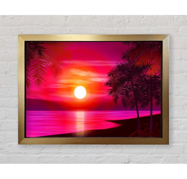 Pink Ocean Glow - Print Bright Star Size: 42cm H x 59.7cm W x 3.4cm D on Productcaster.