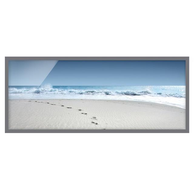 Picture With Frame - Traces In The Sand - Panorama Landscape Format Highland Dunes Size: 40cm H x 100cm W x 2cm D, Frame Option: Grey Framed on Productcaster.