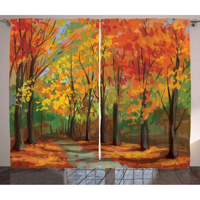 Thermovorhang-Set mit Zwickelfalte, halbtransparent (Set of 2) East Urban Home Panel-Größe: 140 cm B x 245 cm T on Productcaster.