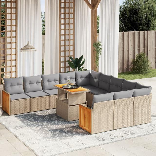 Gartensofa mit Kissen DEvidaxl Farbe des Kissens: Grau/Braun/Blau on Productcaster.