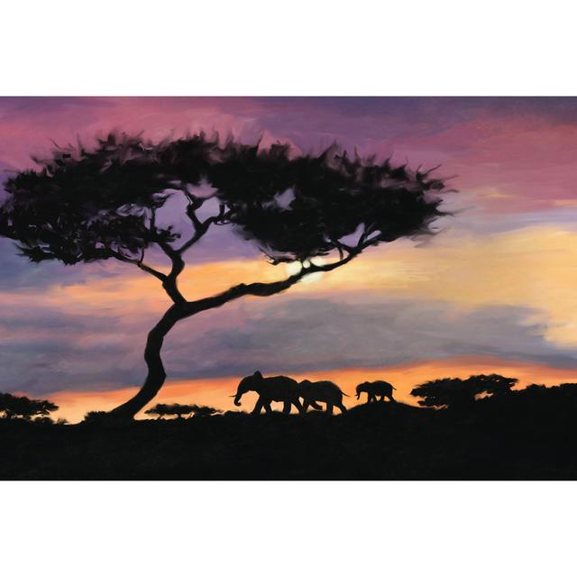 African Sunset - Wrapped Canvas Art Prints 17 Stories Size: 61cm H x 91cm W x 3.8cm D on Productcaster.