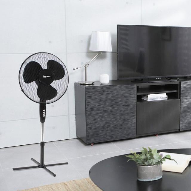 Benross 124Cm Oscillating Pedestal/Standing Fan Benross Colour/Finish: Black on Productcaster.