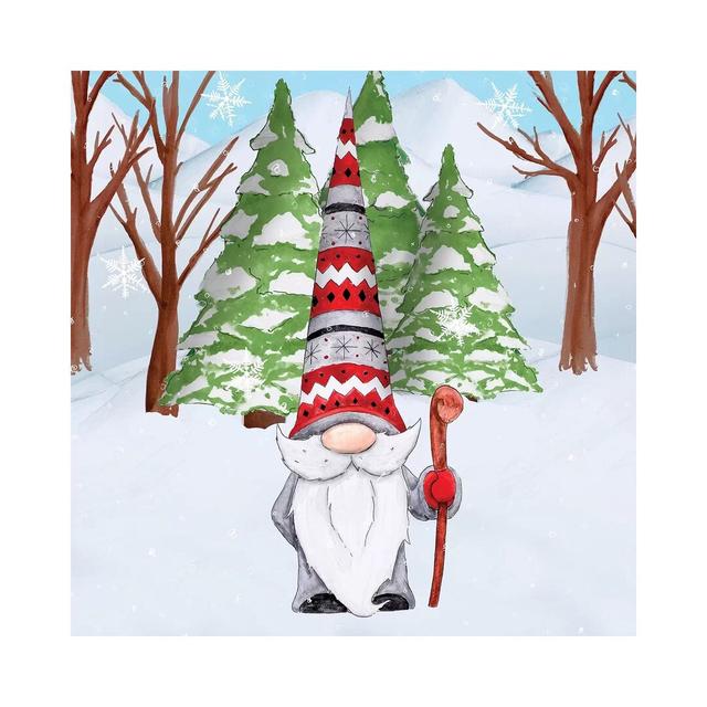 Fun Hat Gnoming Around I by Hugo Edwins - Wrapped Canvas Graphic Art The Seasonal Aisle Size: 45.72cm H x 45.72cm W x 1.905cm D on Productcaster.