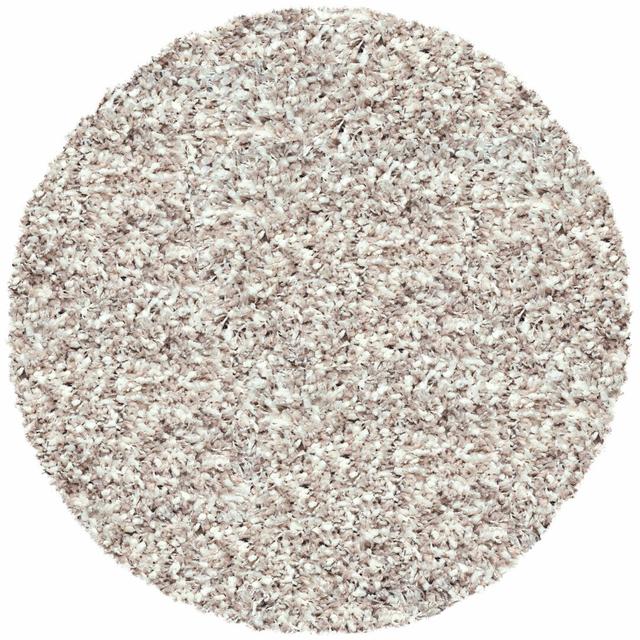 Markey Shaggy White/Linen Rug Latitude Run Rug Size: Round 160cm on Productcaster.