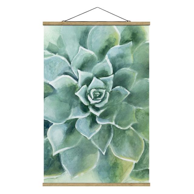 Succulent Watercolour Dark - Graphic Art Print Bloomsbury Market Size: 120cm H x 80cm W x 0.3cm D on Productcaster.