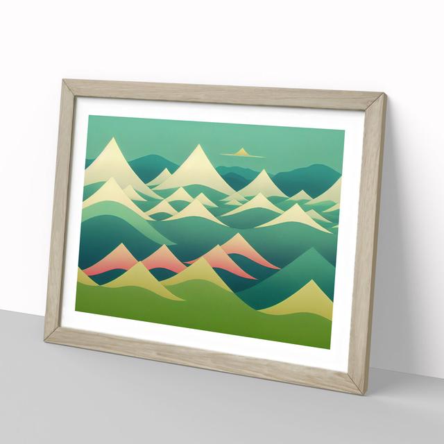 Alluring Abstract Mountains - Picture Frame Graphic Art Alpen Home Size: 34cm H x 46cm W x 2cm D, Frame Colour: Oak on Productcaster.